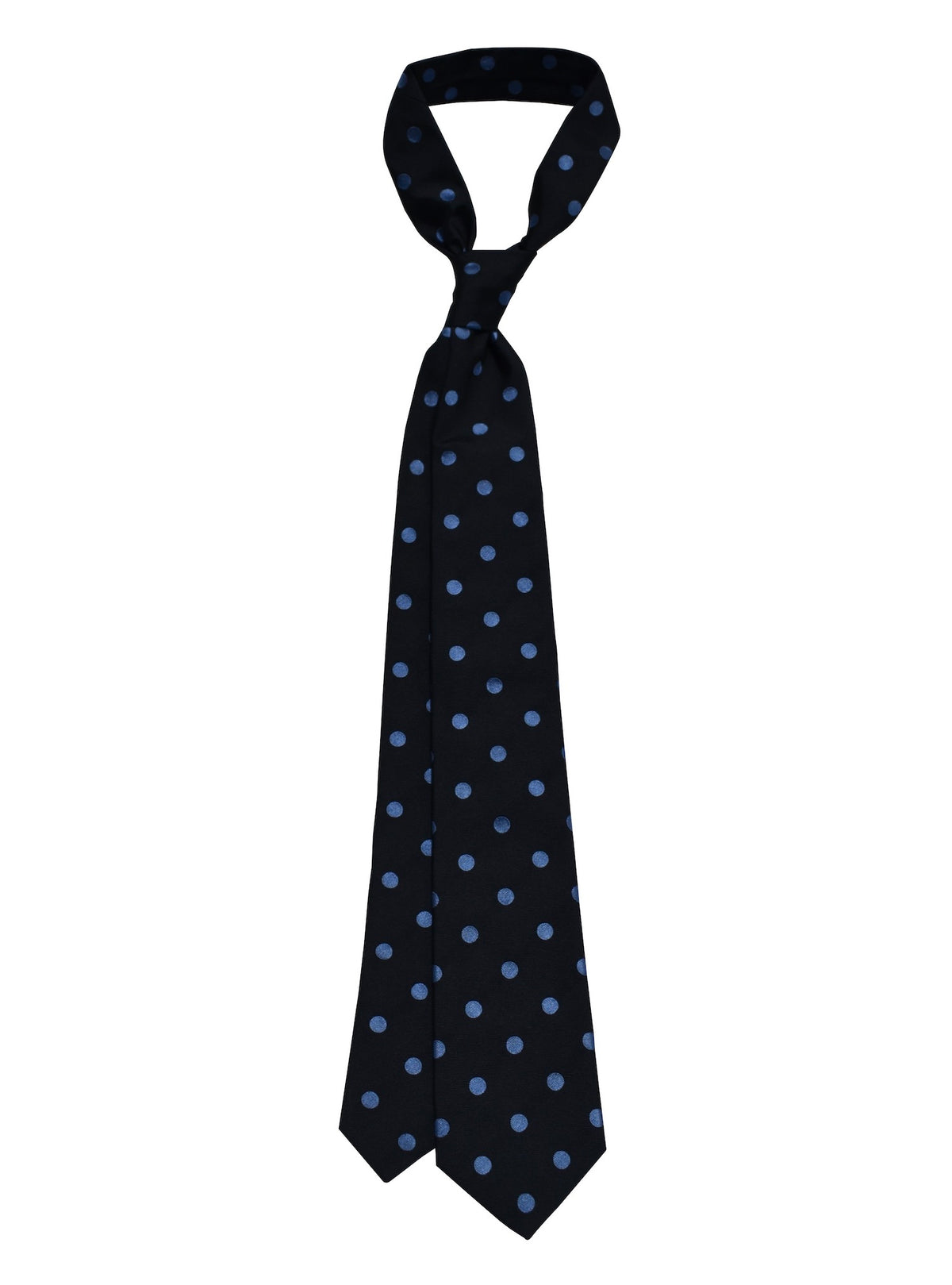 JACQUARD navy/sky blu dots silk ties