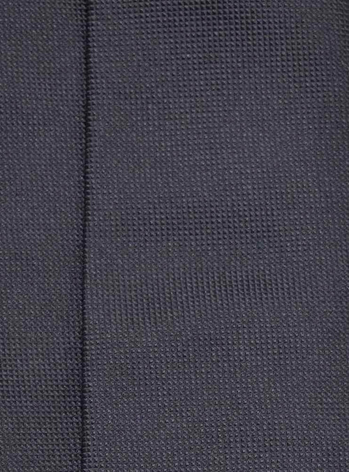 ANGERA solid midnight blu woven silk piquè tie