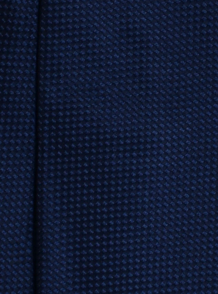 ANGERA squared pattern midnight blu jacquard silk ties