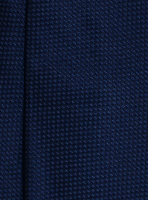 ANGERA squared pattern midnight blu jacquard silk ties