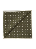 A SAN BABILA forest/white polka dot printed pocket square