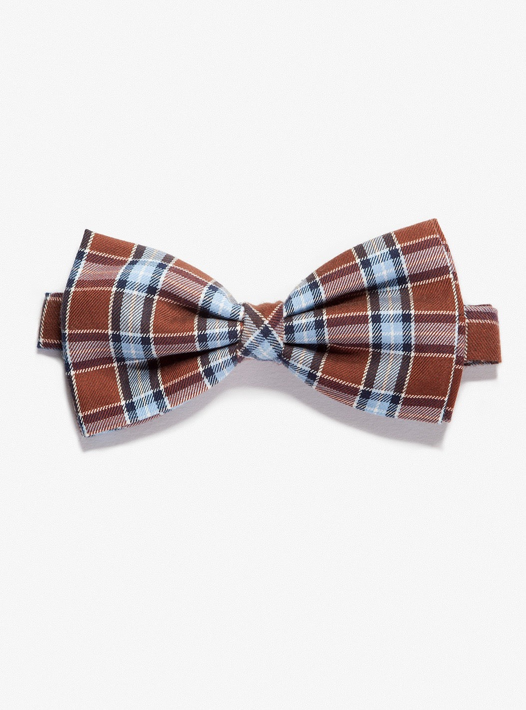 ARVO Brown-azure tartan ready-tied flannel Bow tie