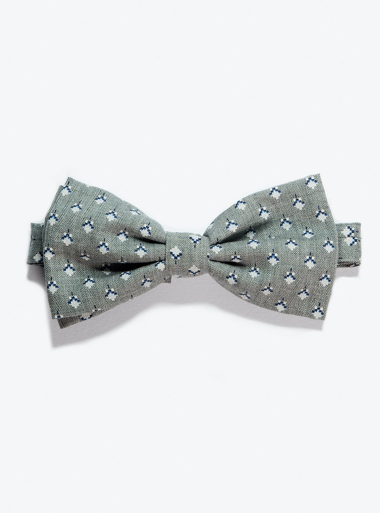 ARVO grey ready-tied light flannel printed Bow tie