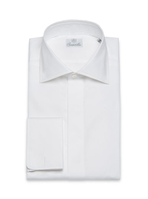 BACCARA' White Twill Cotton Shirt