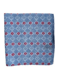 BALMORAL azure/red cube motif printed pocket square