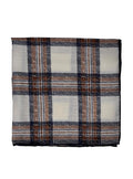 BALMORAL blu/brown/white check printed pocket square