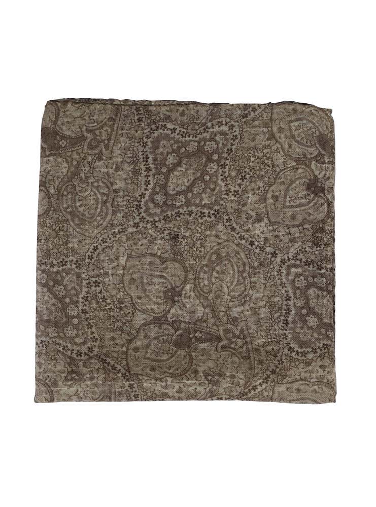 BALMORAL sand vintage paisley pocket square