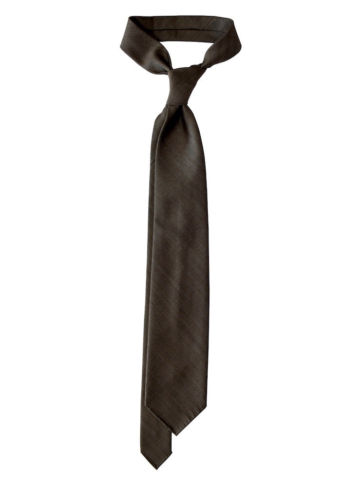 BLIGNY hazelnut chevron wool tie