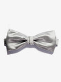 BACCARÁ  metal grey ready-tied woven silk Bow tie