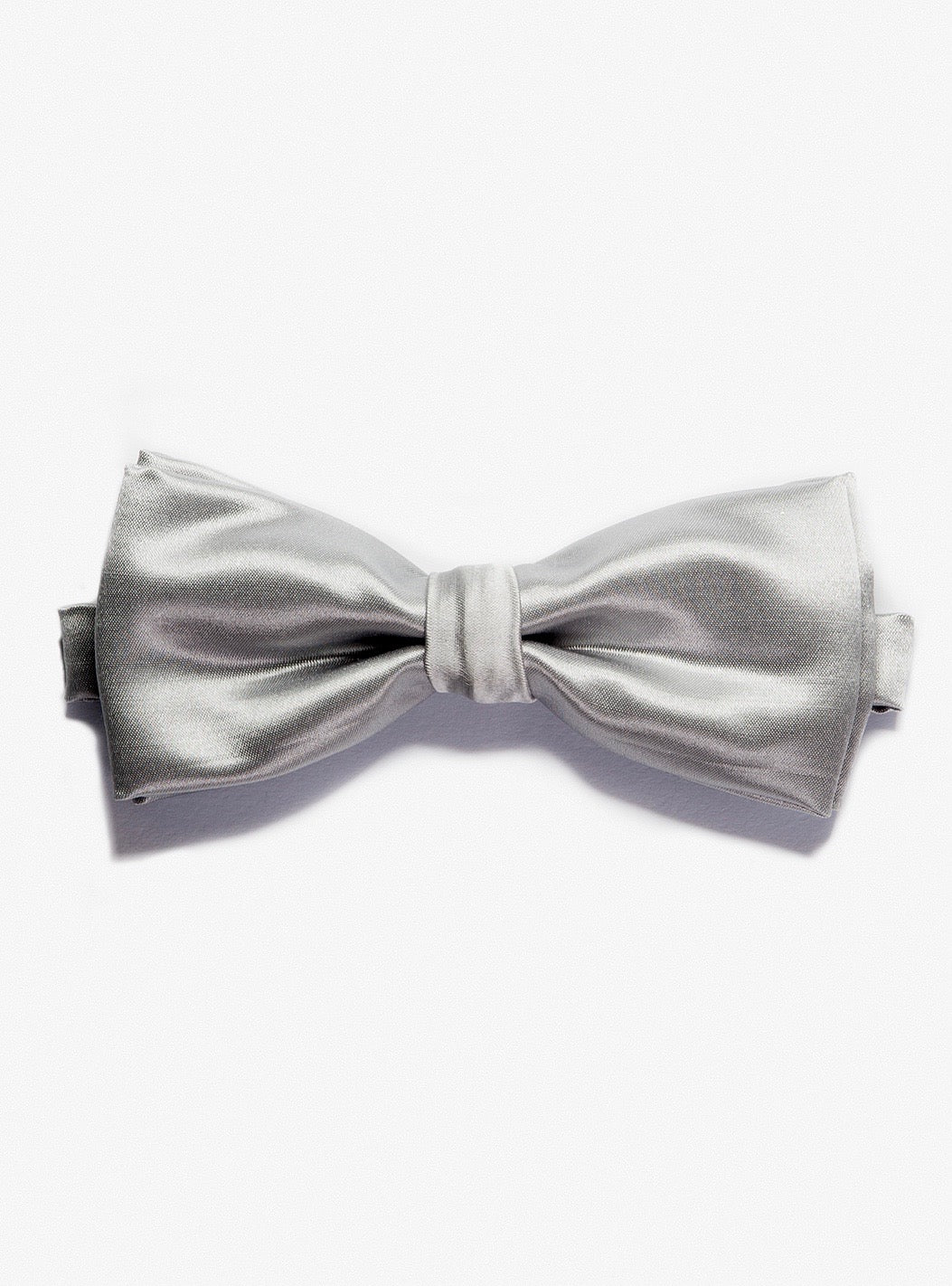 BACCARÁ  metal grey ready-tied woven silk Bow tie
