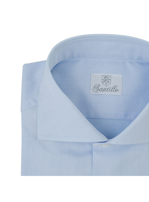 CAROTENUTO azure twill cotton shirt