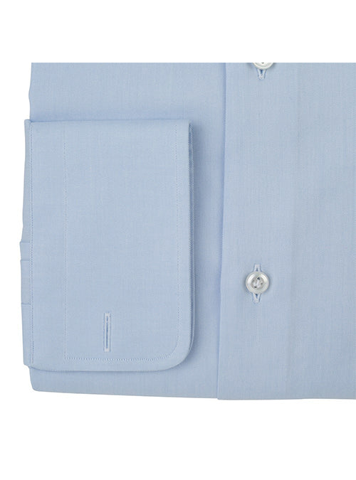 CAROTENUTO azure twill cotton shirt