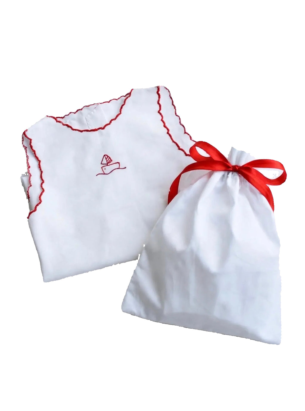 CAMICIA DELLA FORTUNA white/red edges baby shirt