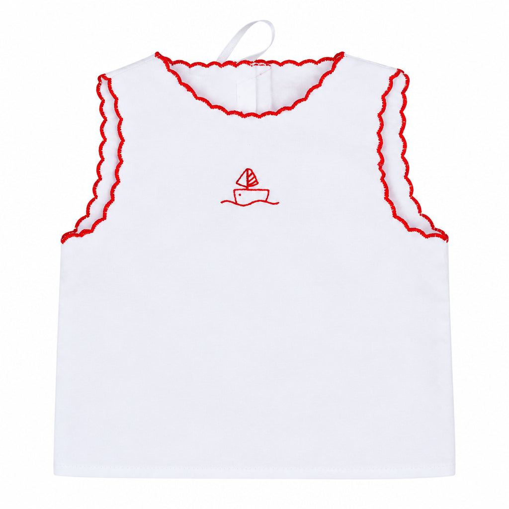 CAMICIA DELLA FORTUNA white/red edges baby shirt