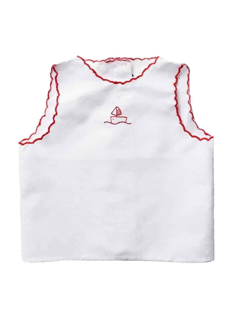 CAMICIA DELLA FORTUNA white/red edges baby shirt