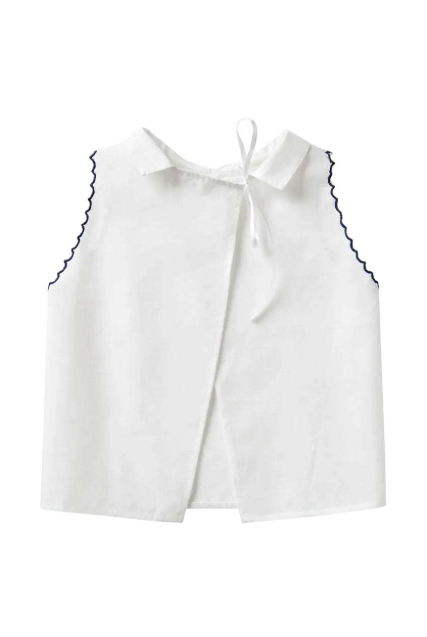 CAMICIA DELLA FORTUNA white/blu edges baby shirt