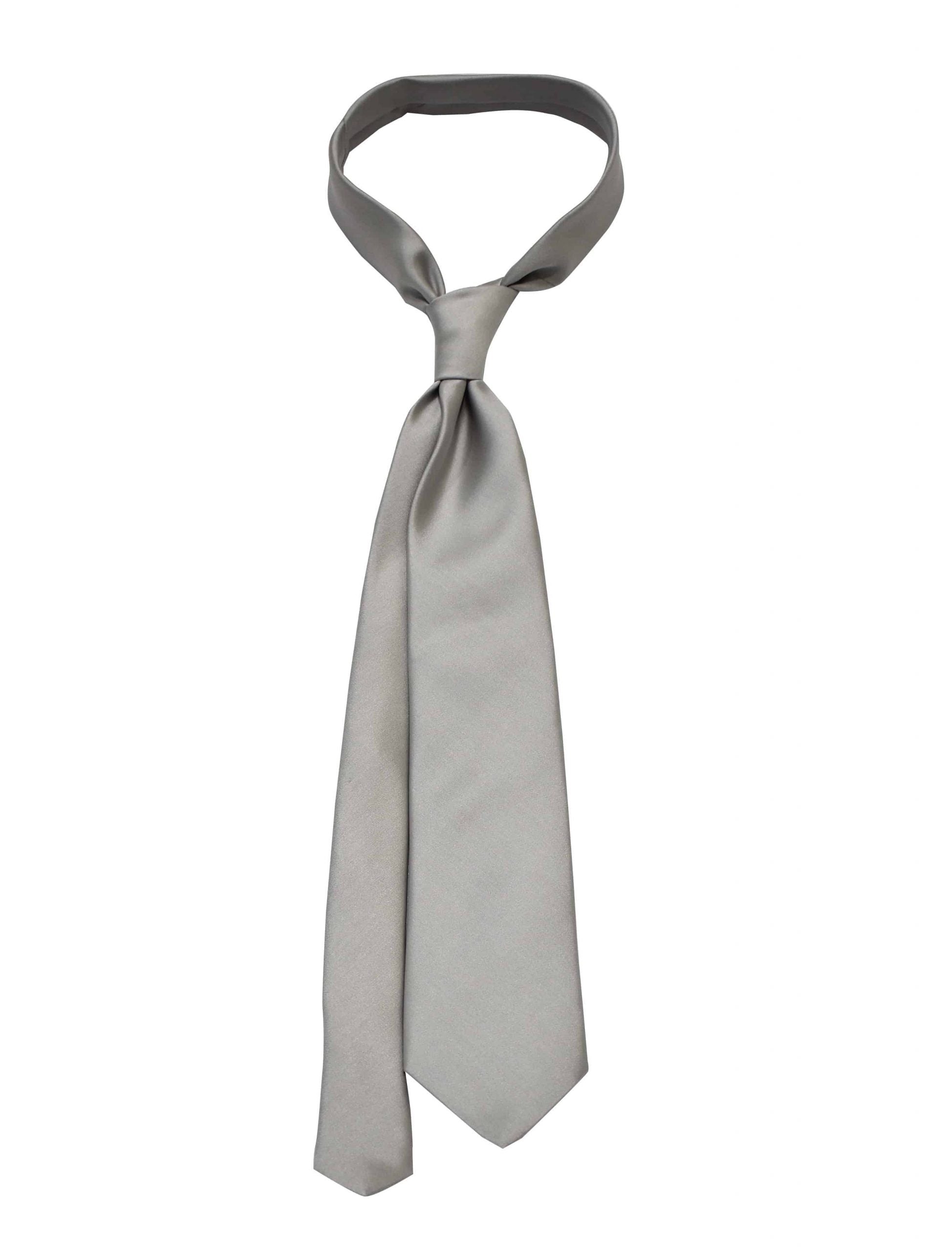 SATIN solid pale grey silk ties