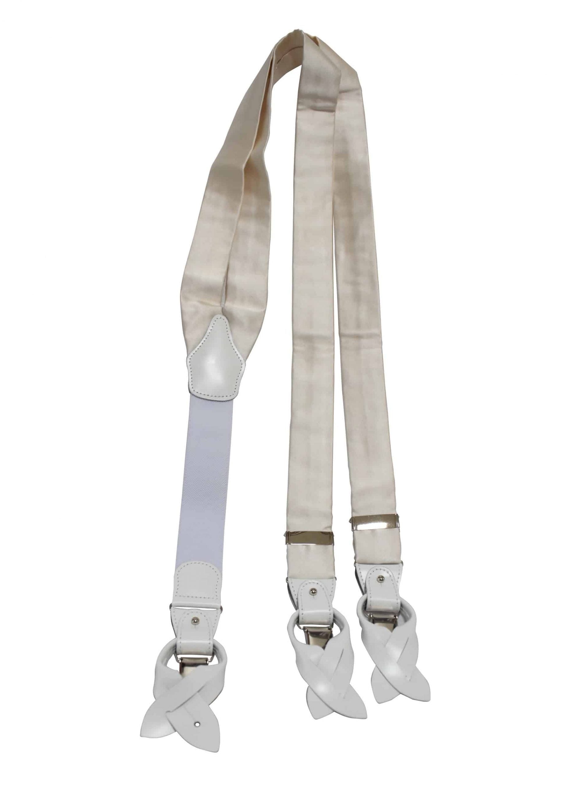 BRACES white adjustable silk
