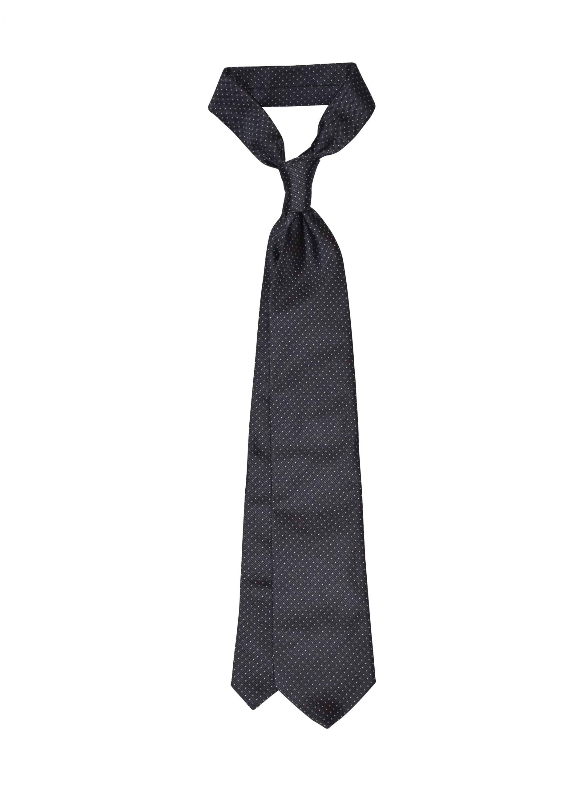 JACQUARD dark grey/white pin silk ties