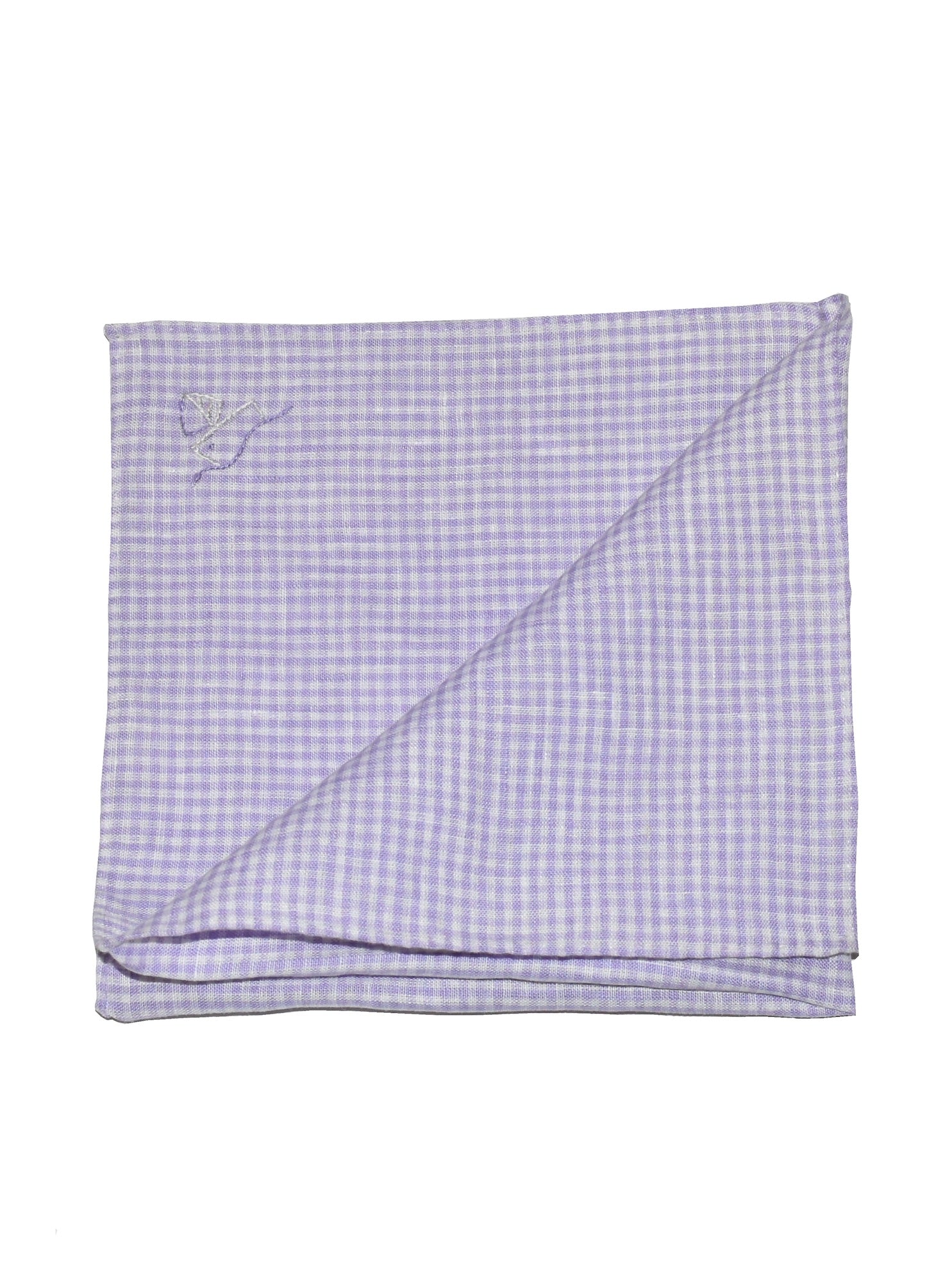 SOVERATO wisteria checkered Irish linen radici patrimonio 1970 pocket square