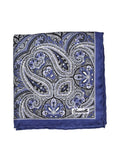 PORTOFINO purple/white/black paisley printed pocket square