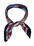 STRESA red/navy/white/sky blu paisley printed silk bandana