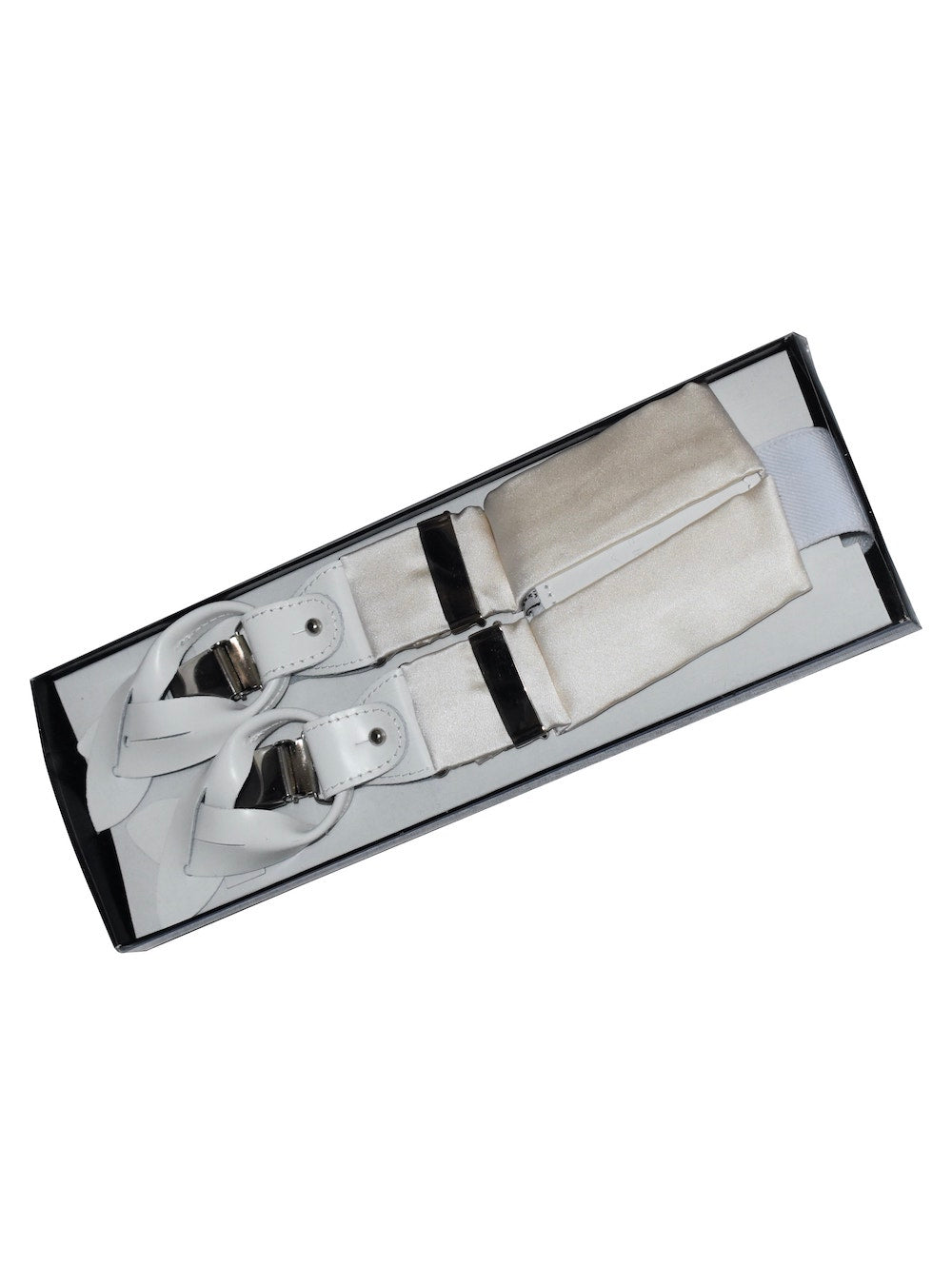 BRACES white adjustable silk