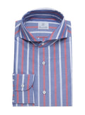 DAILY COLOR CREDIT  red-white stripes oxford cotton shirt