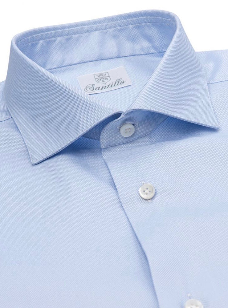 EXETER  sky-blu double twisted cotton shirt