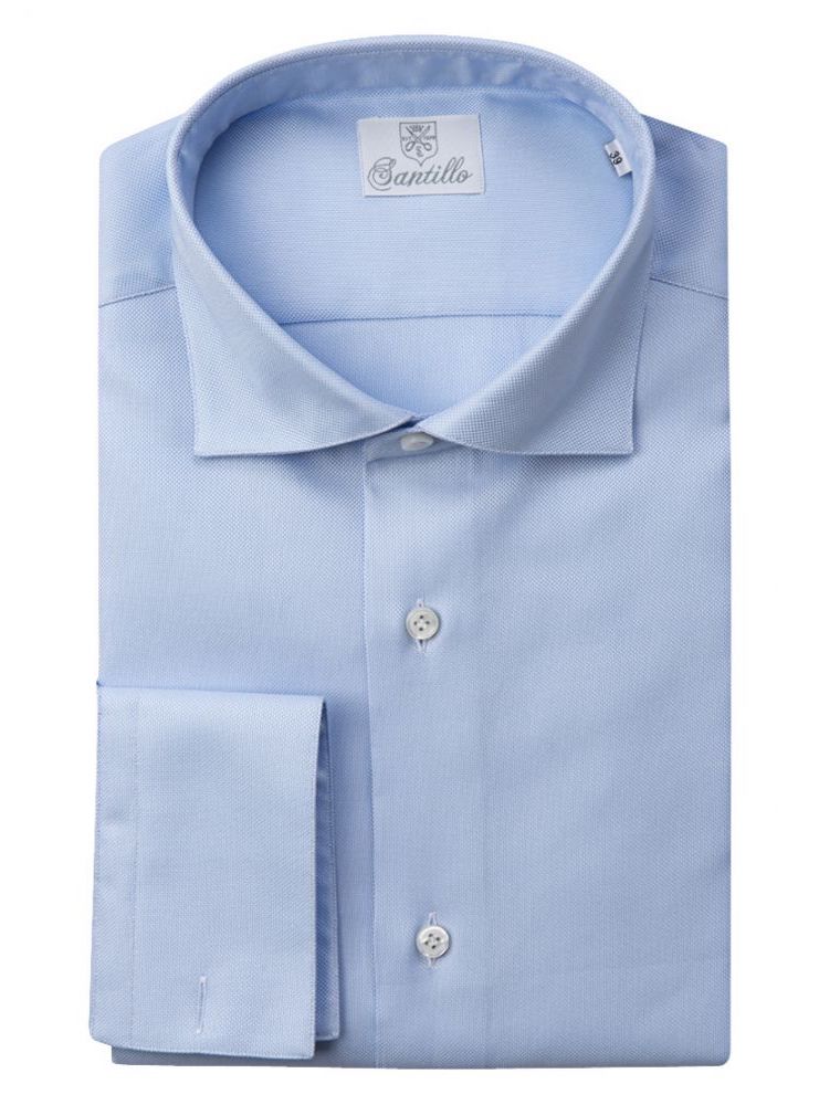 EXETER  sky-blu double twisted cotton shirt