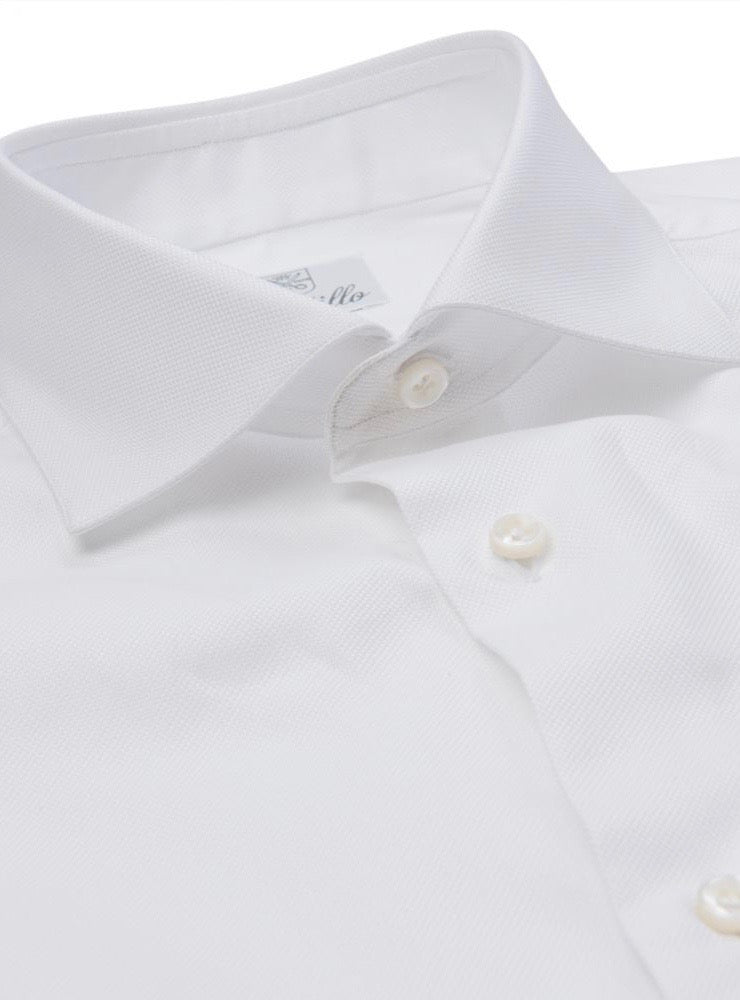 EXETER  white double twisted cotton shirt