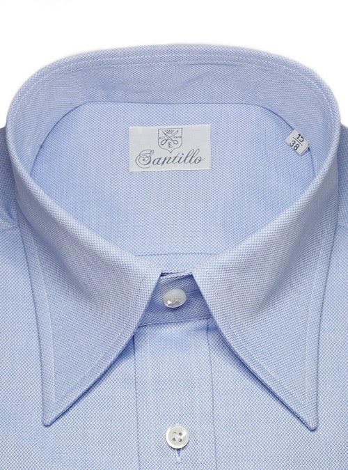 ESPRESSO BADGE azure cotton shirt
