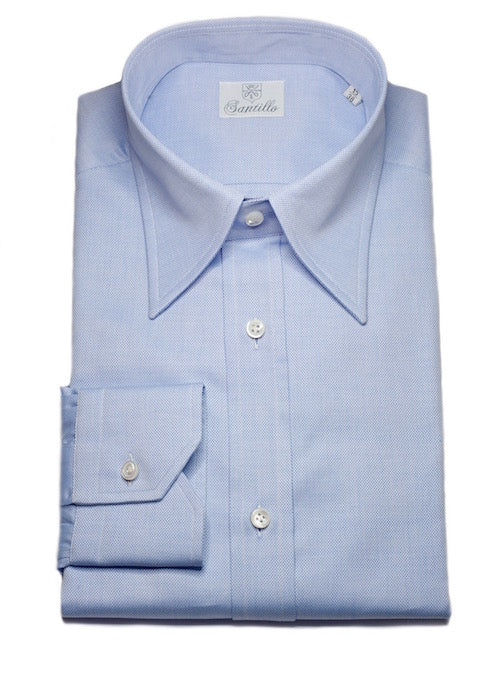 ESPRESSO BADGE azure cotton shirt