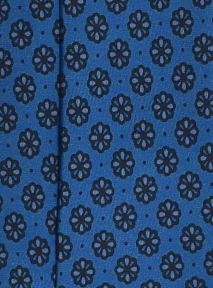 FLORAL blu/black silk printed tie