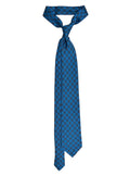 FLORAL blu/black silk printed tie