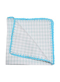 GRECÍA pale mint Gingham check Radici patrimonio 1970 pocket square