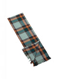 GREEN-orange-white madras flannel scarf