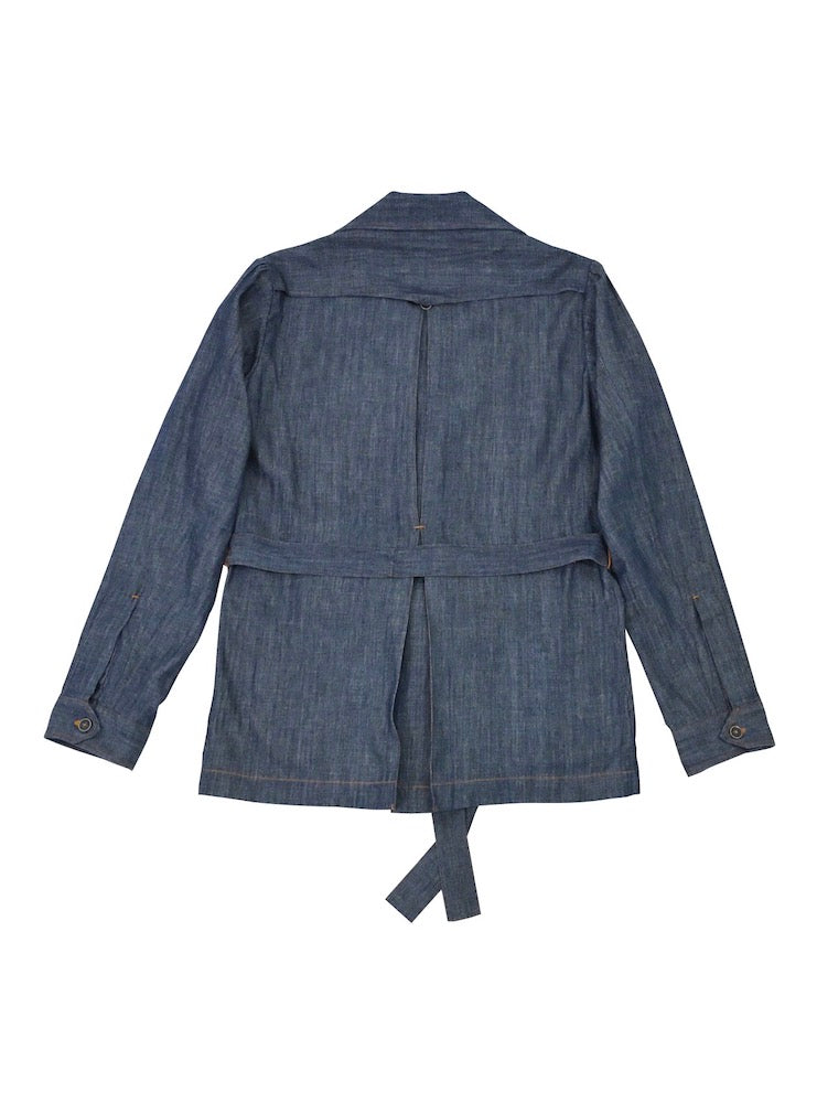 Back view of our GALLOPANE  denim safari jacket