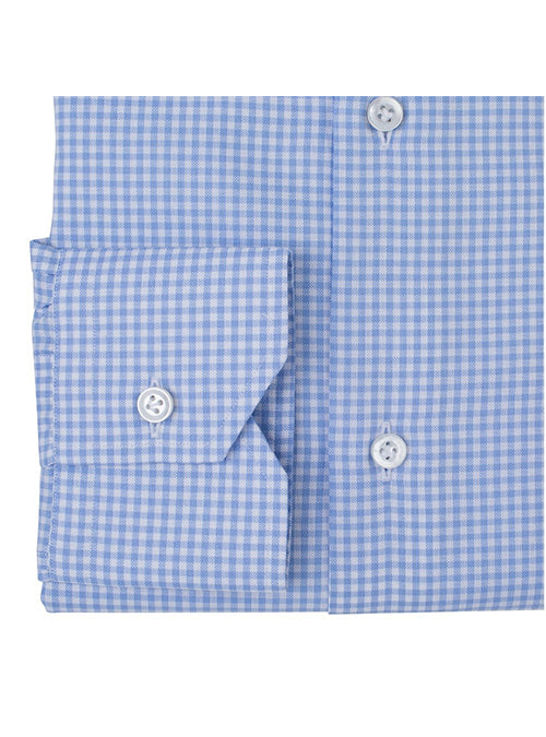 IN CADORNA Azure checkered oxford cotton shirt