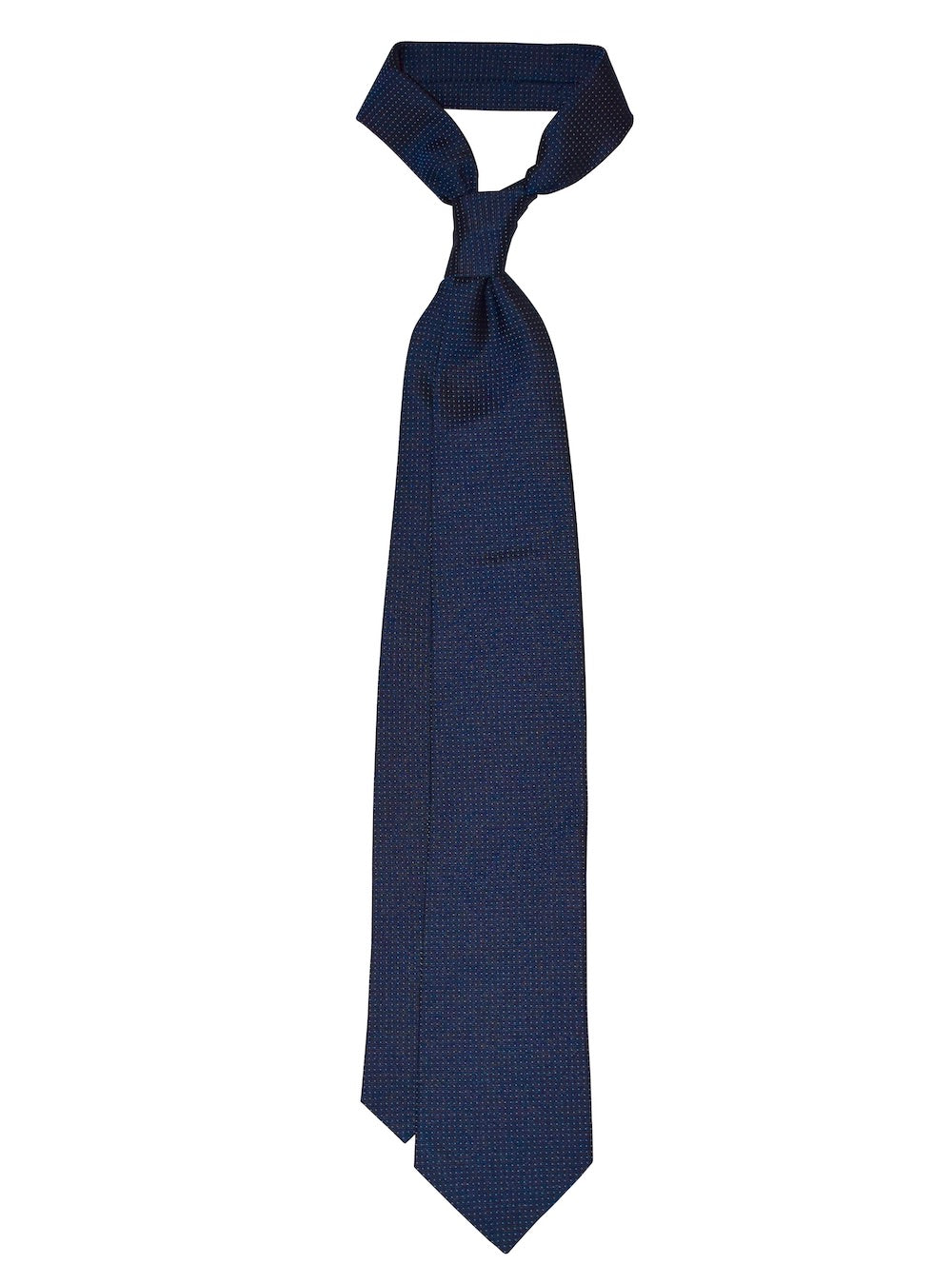 JACQUARD dark navy/azure pin silk ties