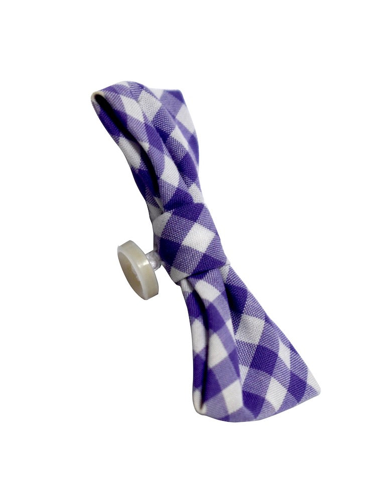 CRAVATTINO LAPEL PIN purple gingham