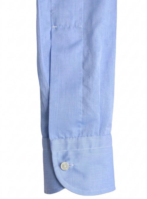 LUXURY HANDMADE Riva light blu voile shirt