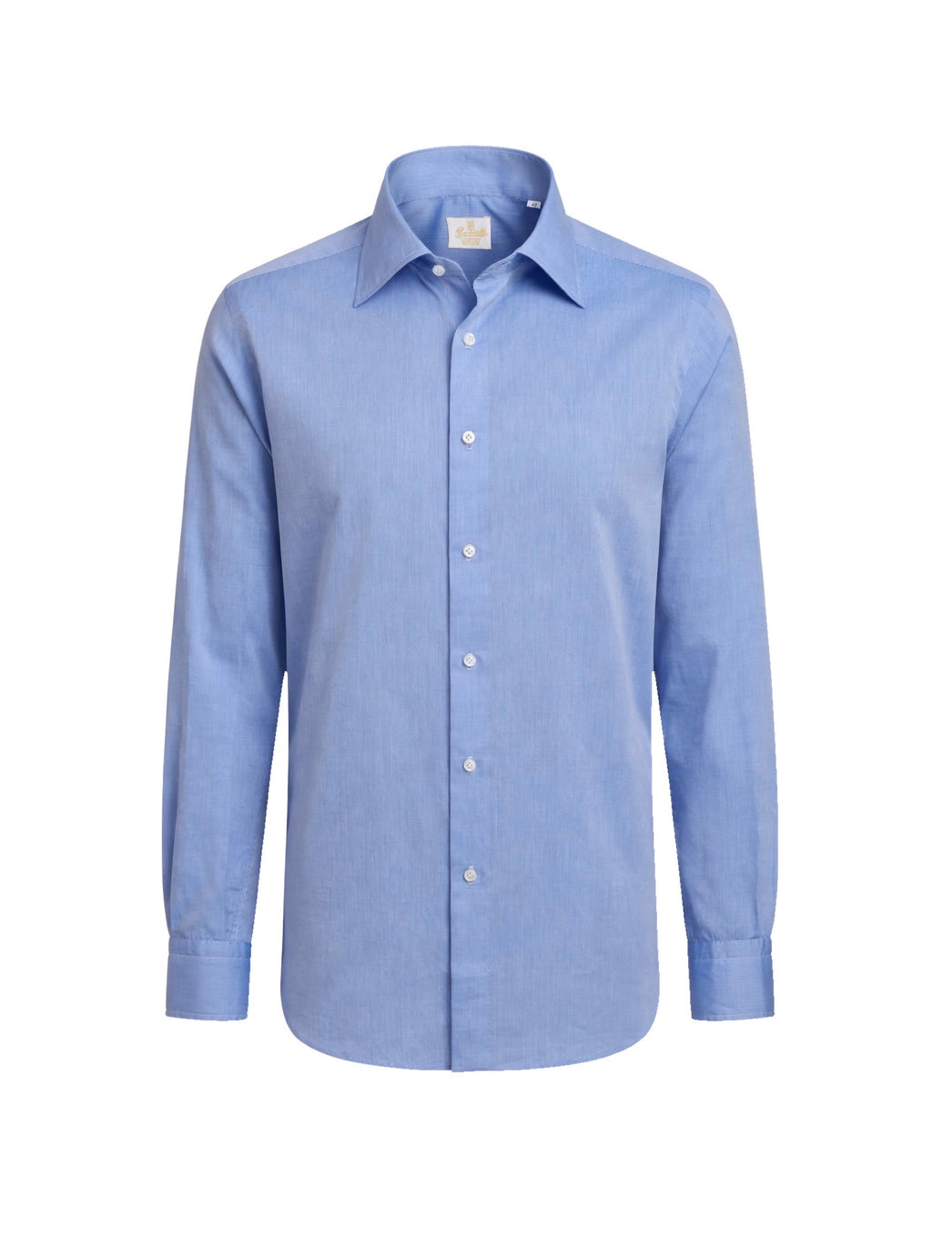 LUXURY HANDMADE Riva light blu voile shirt