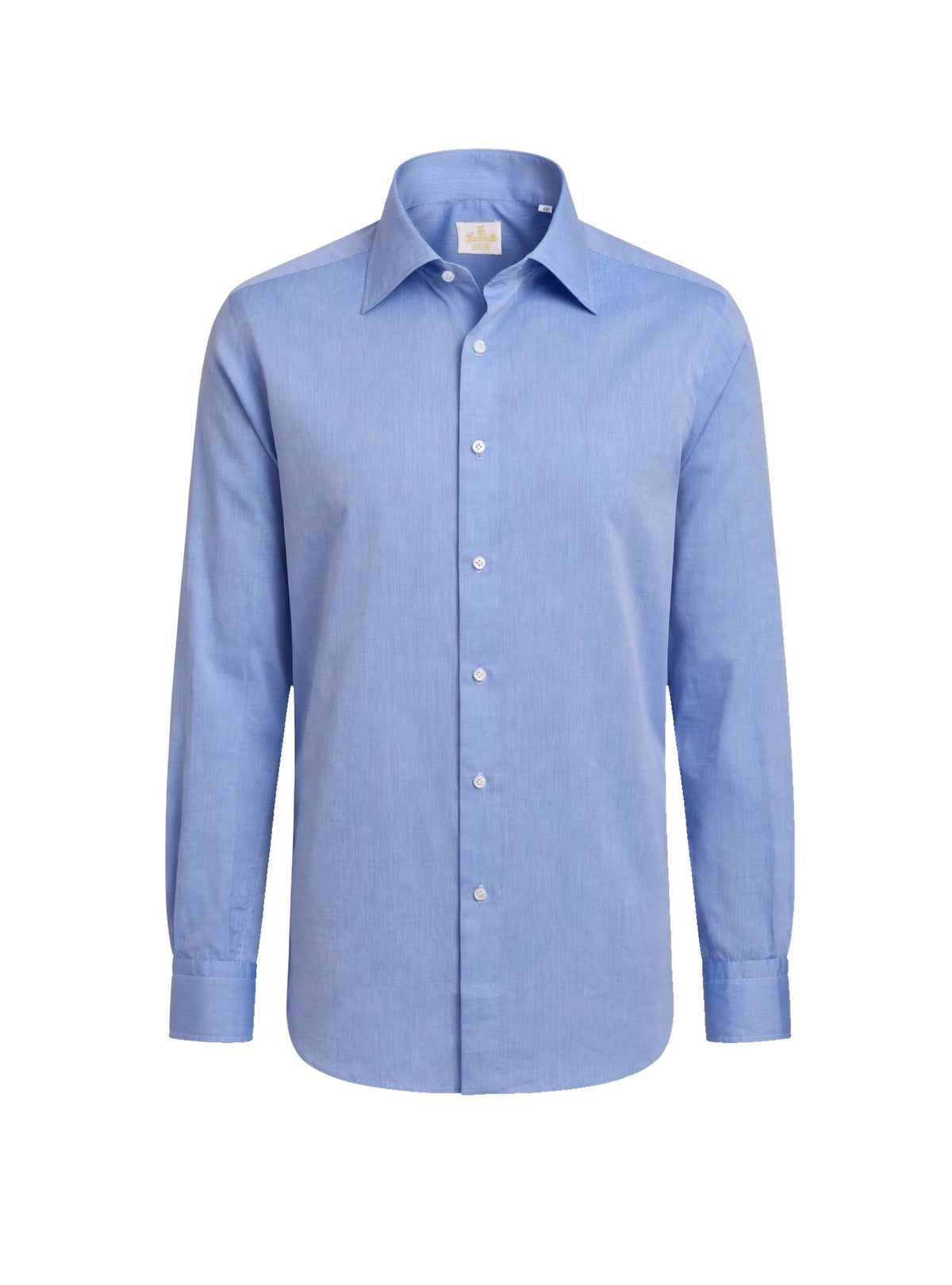 LUXURY HANDMADE Riva light blu voile shirt