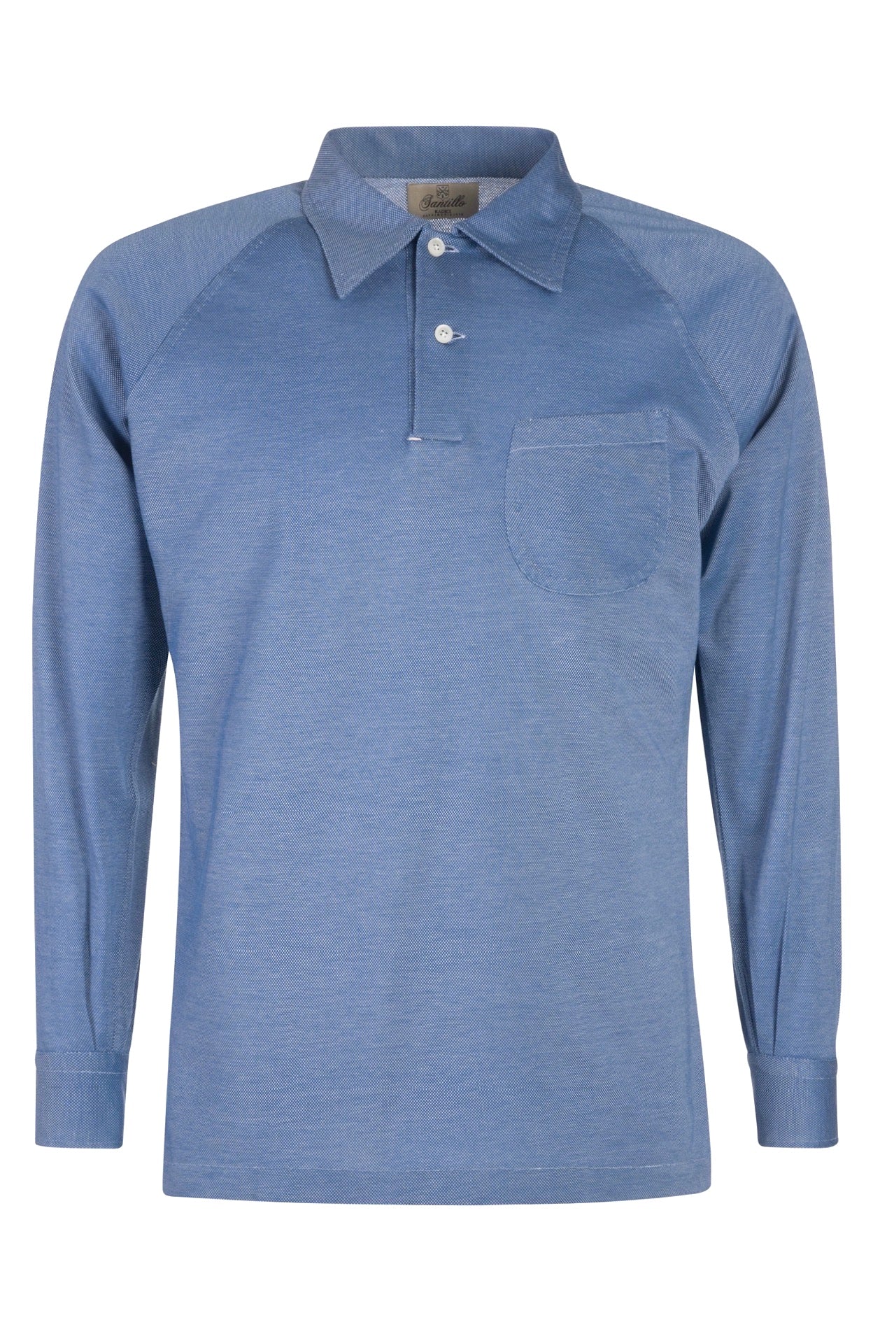 MARECHIARO pale blu radici patrimonio 1970 polo shirt