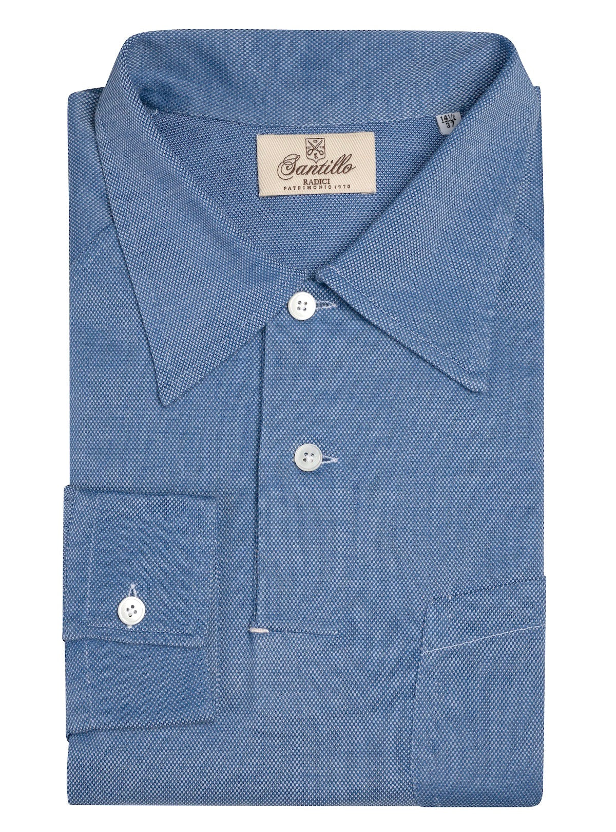 MARECHIARO pale blu radici patrimonio 1970 polo shirt