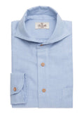 MARTIN azure cotton cashmere radici patrimonio1970 polo shirt