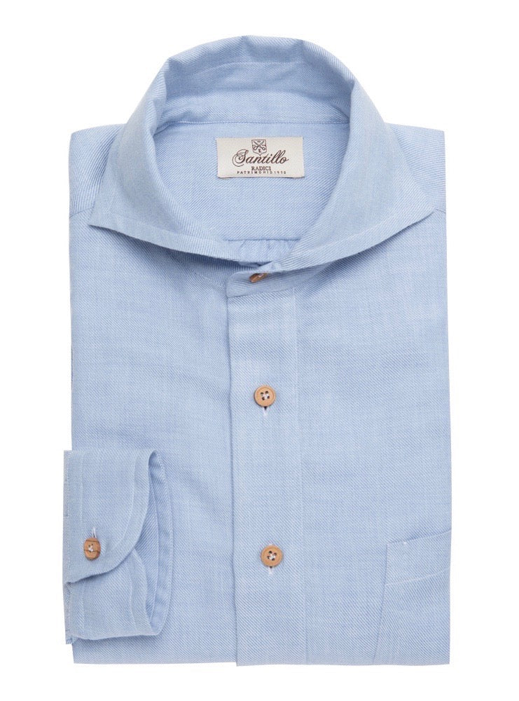 MARTIN azure cotton cashmere radici patrimonio1970 polo shirt