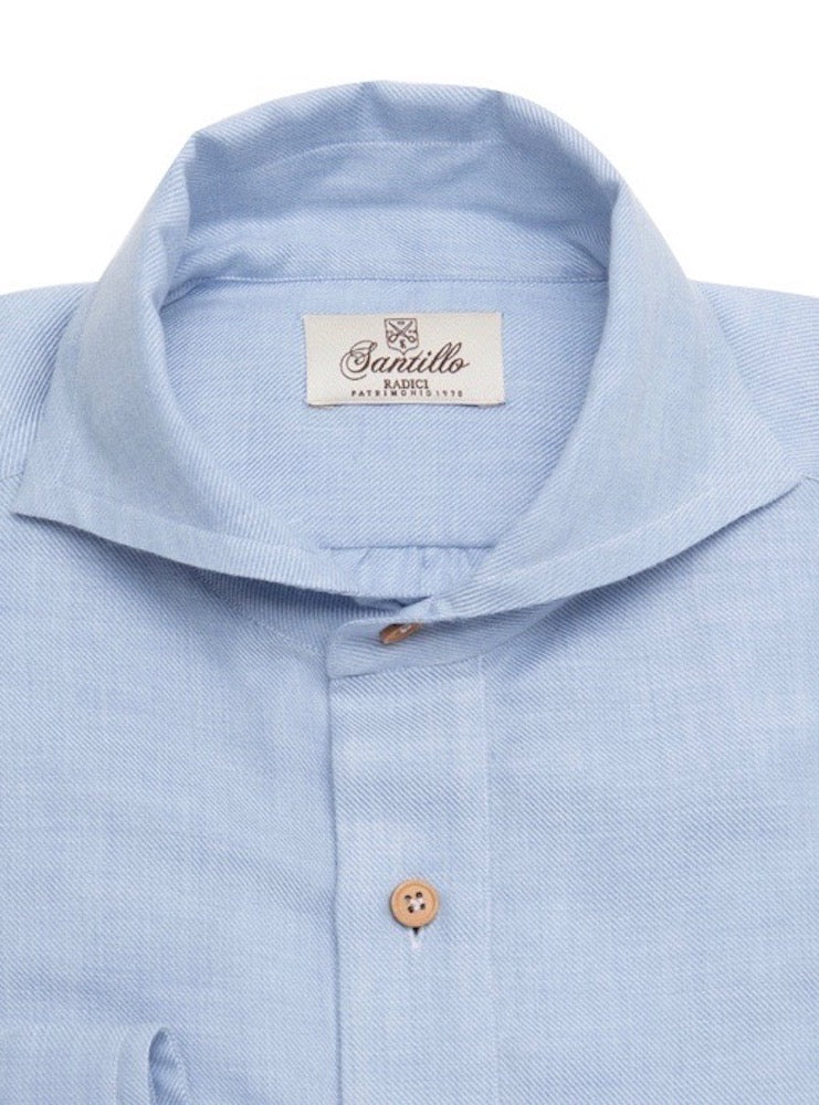 MARTIN azure cotton cashmere radici patrimonio1970 polo shirt
