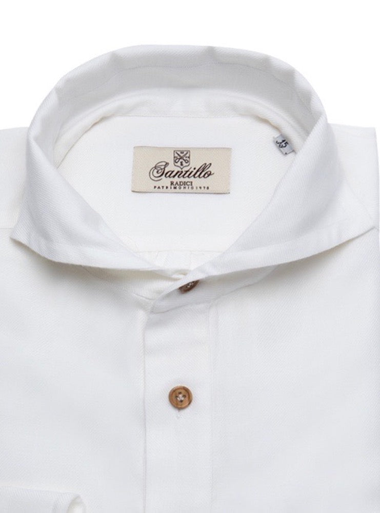 MARTIN white cotton cashmere radici patrimonio1970 polo shirt